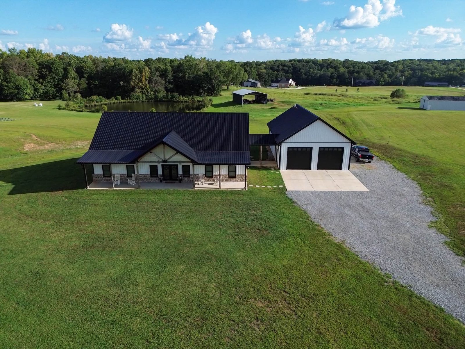 Aerial home and acreage